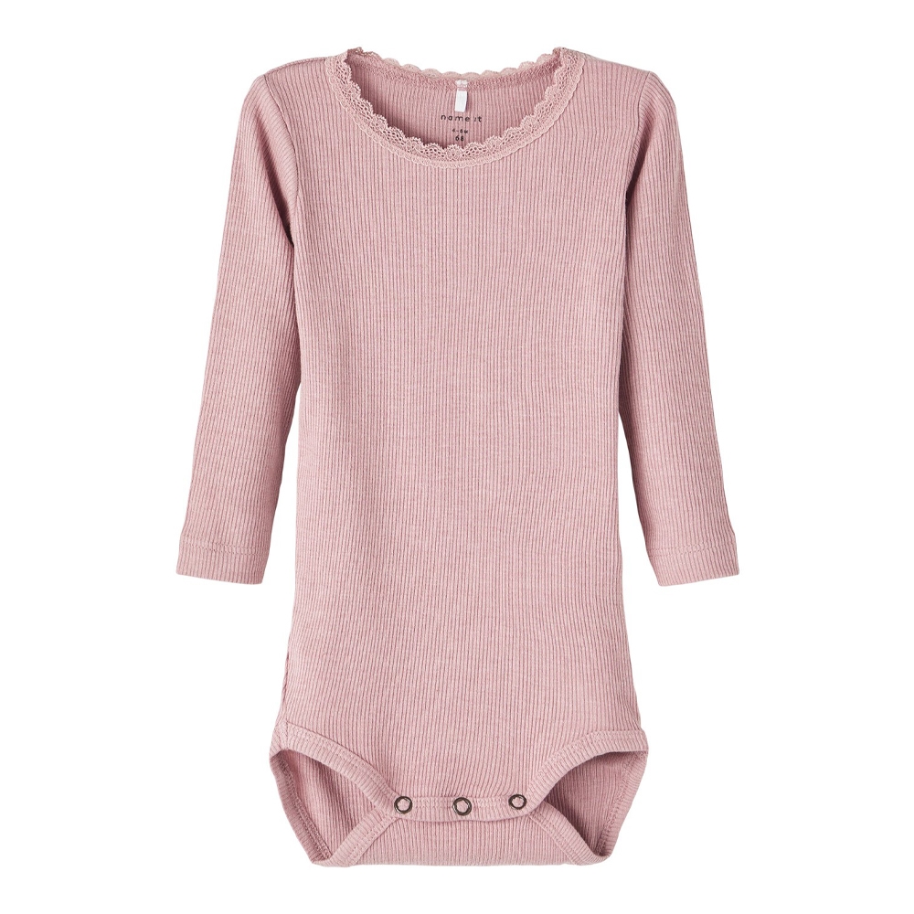 Name It Langærmet Rib Body, Deauville Mauve, Str. 80